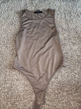 Forever 21 Taupe Tank One-Piece Bodysuit